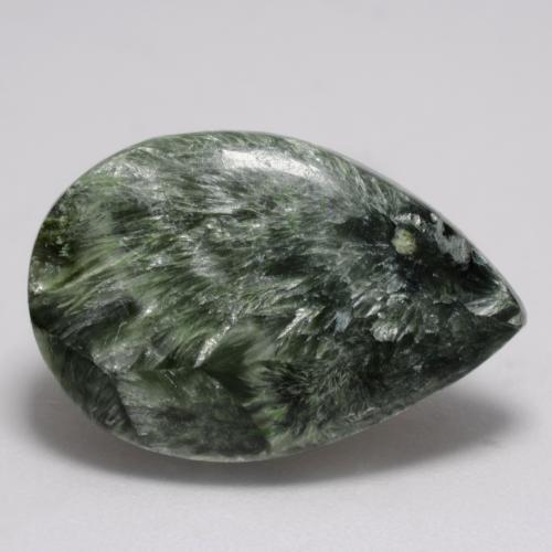 8.36 ct Green Seraphinite Stone, Natural Seraphinite in Pear Cabochon Shape for Sale