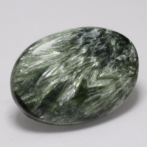 8.17 ct Green Seraphinite Stone, Natural Seraphinite in Oval Cabochon Shape for Sale