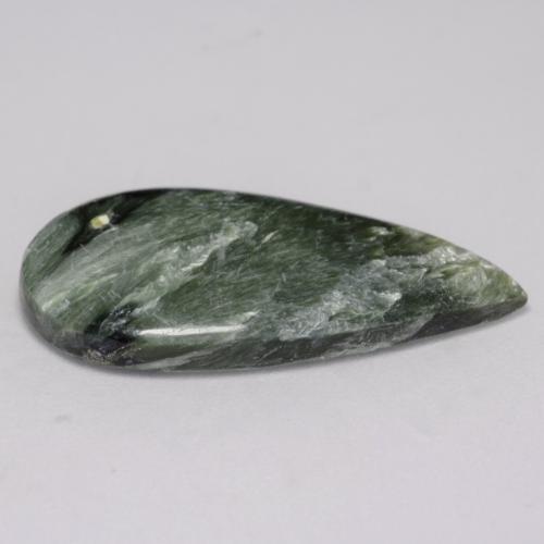 Seraphinite Gemstone in 24.1 x 12.2 mm Size for Sale, Seraphinite Stone in Multicolor Green Color