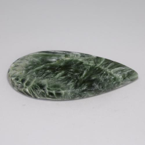 Seraphinite Gemstone in 34 x 20.3 mm Size for Sale, Seraphinite Stone in Medium Green Color