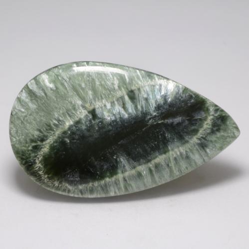 20.83 ct Green Seraphinite Stone, Natural Seraphinite in Pear Cabochon Shape for Sale