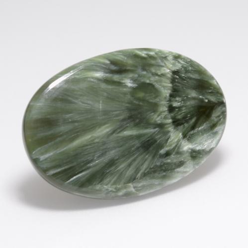 15.02 ct Green Seraphinite Stone, Natural Seraphinite in Oval Cabochon Shape for Sale