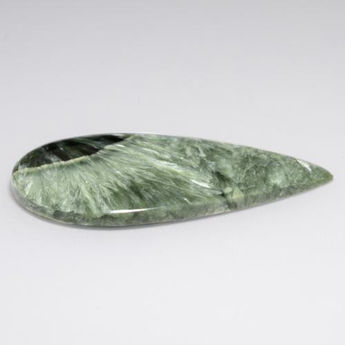 Seraphinite Gemstone in 39.4 x 22.1 mm Size for Sale, Seraphinite Stone in Multicolor Green Color