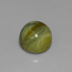 3.99 ct Green Serpentine Gemstone, Serpentine Gem in Round Cabochon Shape for Sale.