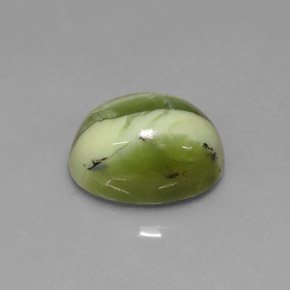 3.59 ct Green Serpentine Gemstone, Serpentine Gem in Oval Cabochon Shape for Sale.