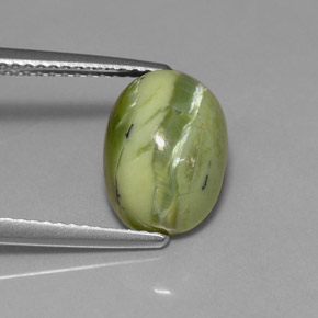 3.59 ct Green Serpentine Stone, Natural Serpentine in Oval Cabochon Shape for Sale