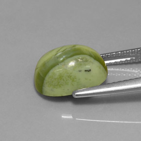 Serpentine Gemstone in 11.4 x 8.3 mm Size for Sale, Serpentine Stone in Yellowish Green Color