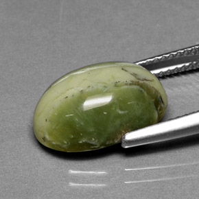 Serpentine Gemstone in 14.7 x 10 mm Size for Sale, Serpentine Stone in Yellowish Green Color