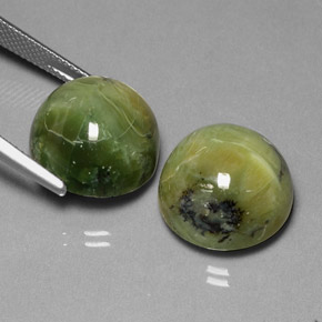 Serpentine Gemstone in 15.1 mm Size for Sale, Serpentine Stone in Yellowish Green Color