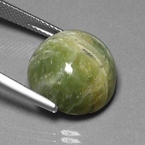 Serpentine Gemstone in 14.9 mm Size for Sale, Serpentine Stone in Yellowish Green Color
