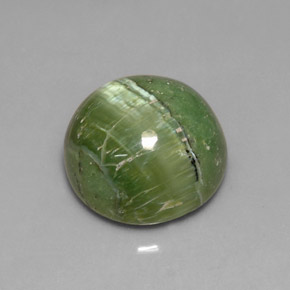 6.40 ct Green Serpentine Gemstone, Serpentine Gem in Round Cabochon Shape for Sale.