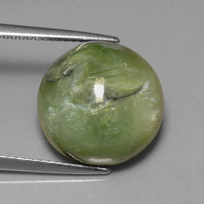 7.86 ct Green Serpentine Stone, Natural Serpentine in Round Cabochon Shape for Sale