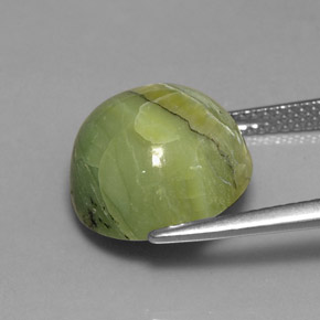 Serpentine Gemstone in 13 mm (calibrated) Size for Sale, Serpentine Stone in Yellowish Green Color