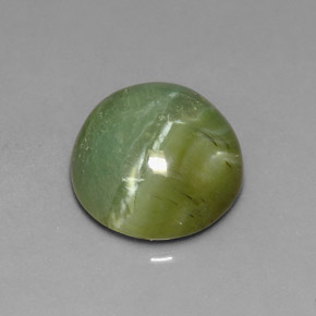 4.61 ct Green Serpentine Gemstone, Serpentine Gem in Round Cabochon Shape for Sale.