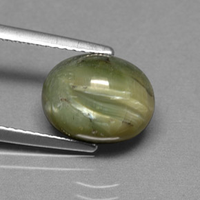 2.95 ct Green Serpentine Stone, Natural Serpentine in Oval Cabochon Shape for Sale