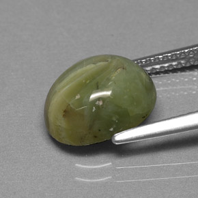 Serpentine Gemstone in 11 x 9 mm (calibrated) Size for Sale, Serpentine Stone in Yellowish Green Color