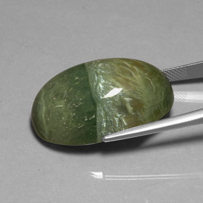 Serpentine Gemstone in 28.9 x 18.4 mm Size for Sale, Serpentine Stone in Yellowish Green Color