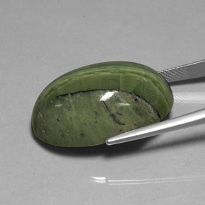 Serpentine Gemstone in 28.2 x 18.2 mm Size for Sale, Serpentine Stone in Green Color