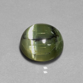 7.53 ct Green Serpentine Gemstone, Serpentine Gem in Round Cabochon Shape for Sale.