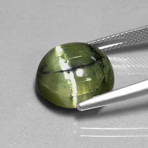 Serpentine Gemstone in 14 mm (calibrated) Size for Sale, Serpentine Stone in Yellowish Green Color