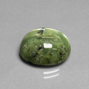 7.13 ct Green Serpentine Gemstone, Serpentine Gem in Oval Cabochon Shape for Sale.