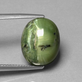 7.13 ct Green Serpentine Stone, Natural Serpentine in Oval Cabochon Shape for Sale