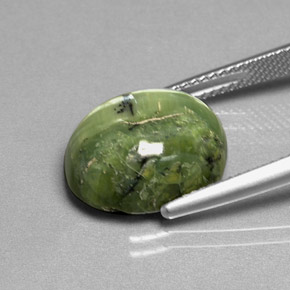 Serpentine Gemstone in 14.6 x 12 mm Size for Sale, Serpentine Stone in Yellowish Green Color