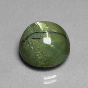 11.31 ct Green Serpentine Gemstone, Serpentine Gem in Round Cabochon Shape for Sale.