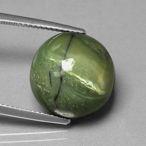 11.31 ct Green Serpentine Stone, Natural Serpentine in Round Cabochon Shape for Sale