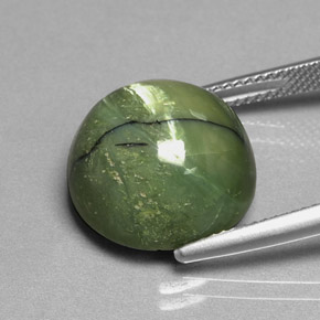 Serpentine Gemstone in 14.8 mm Size for Sale, Serpentine Stone in Yellowish Green Color