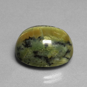 10.26 ct Green Serpentine Gemstone, Serpentine Gem in Oval Cabochon Shape for Sale.