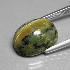 Serpentine Gemstone in 16 x 12 mm (calibrated) Size for Sale, Serpentine Stone in Yellowish Green Color