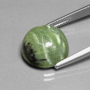 Serpentine Gemstone in 13 mm (calibrated) Size for Sale, Serpentine Stone in Yellowish Green Color