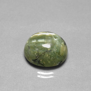 9.20 ct Green Serpentine Gemstone, Serpentine Gem in Oval Cabochon Shape for Sale.