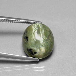 9.20 ct Green Serpentine Stone, Natural Serpentine in Oval Cabochon Shape for Sale