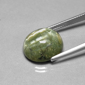 Serpentine Gemstone in 15.3 x 13.2 mm Size for Sale, Serpentine Stone in Green Color