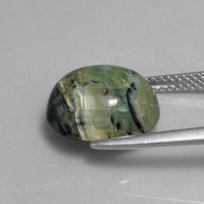 Serpentine Gemstone in 12.3 x 10.4 mm Size for Sale, Serpentine Stone in Yellowish Green Color