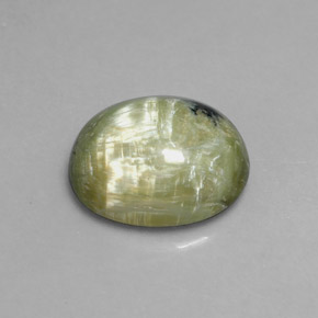 3.97 ct Green Serpentine Gemstone, Serpentine Gem in Oval Cabochon Shape for Sale.