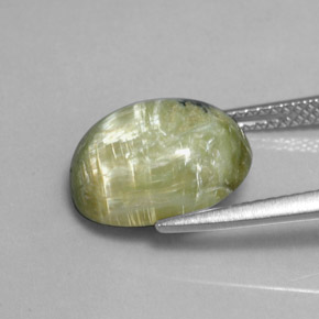 Serpentine Gemstone in 12.6 x 10 mm Size for Sale, Serpentine Stone in Yellowish Green Color