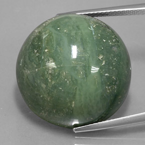 Pale Pine Green サーペンティン 宝石 - 41.3ct ラウンドカボション (ID: 329014)