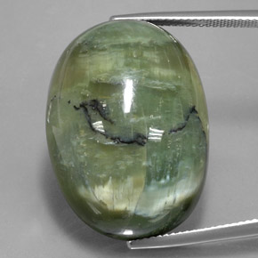 42.76 ct Green Serpentine Gemstone, Serpentine Gem in Oval Cabochon Shape for Sale.