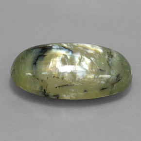 9.95 ct Green Serpentine Stone, Natural Serpentine in Oval Cabochon Shape for Sale
