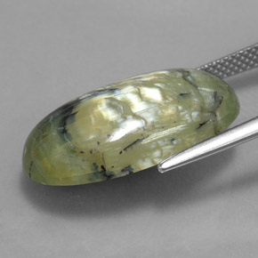 Serpentine Gemstone in 22 x 12.7 mm Size for Sale, Serpentine Stone in Green Color
