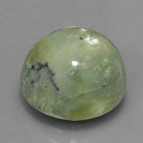 5.17 ct Green Serpentine Stone, Natural Serpentine in Round Cabochon Shape for Sale