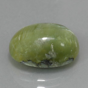 5.32 ct Green Serpentine Stone, Natural Serpentine in Oval Cabochon Shape for Sale