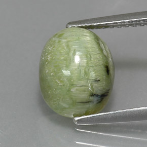 2.57 ct Green Serpentine Gemstone, Serpentine Gem in Oval Cabochon Shape for Sale.