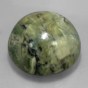 58.61 ct Green Serpentine Stone, Natural Serpentine in Round Cabochon Shape for Sale