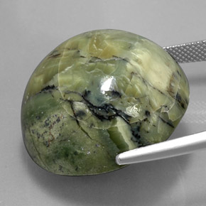Serpentine Gemstone in 25.6 mm Size for Sale, Serpentine Stone in Yellowish Green Color