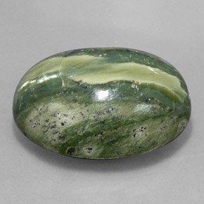 47.57 ct Green Serpentine Stone, Natural Serpentine in Oval Cabochon Shape for Sale