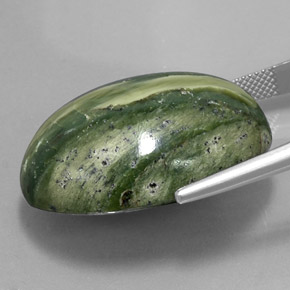 Serpentine Gemstone in 29.9 x 23 mm Size for Sale, Serpentine Stone in Green Color